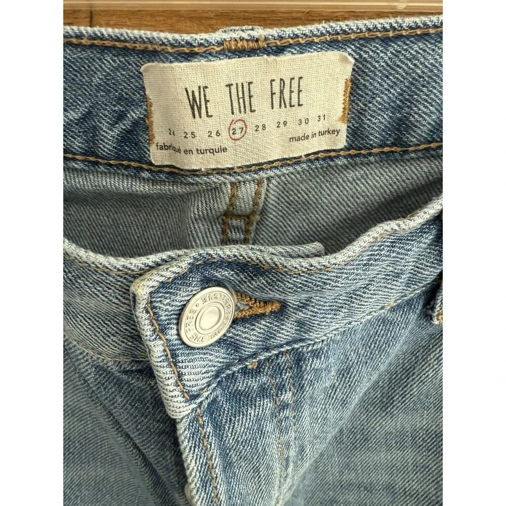 Free People Maggie Jeans Women S 27 Straight Leg Ankle Distressed 100% cotton